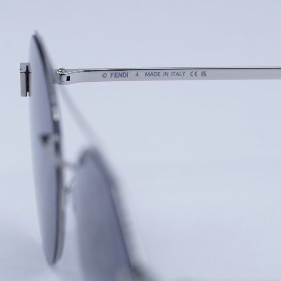 Fendi FE40060U 16X FENDI SKY Sunglasses Silver Round Frame, Blue Lenses - Picture 8 of 11
